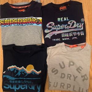 4 SUPERDRY DRYJPN CLASSIC MENS TSHIRTS, SIZE LARGE